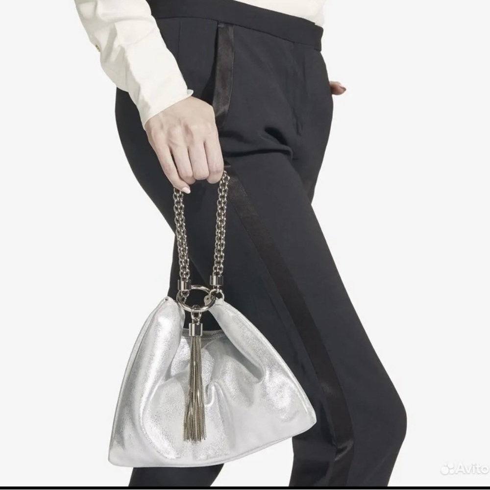 Jimmy Choo Callie Metallic leather clutch